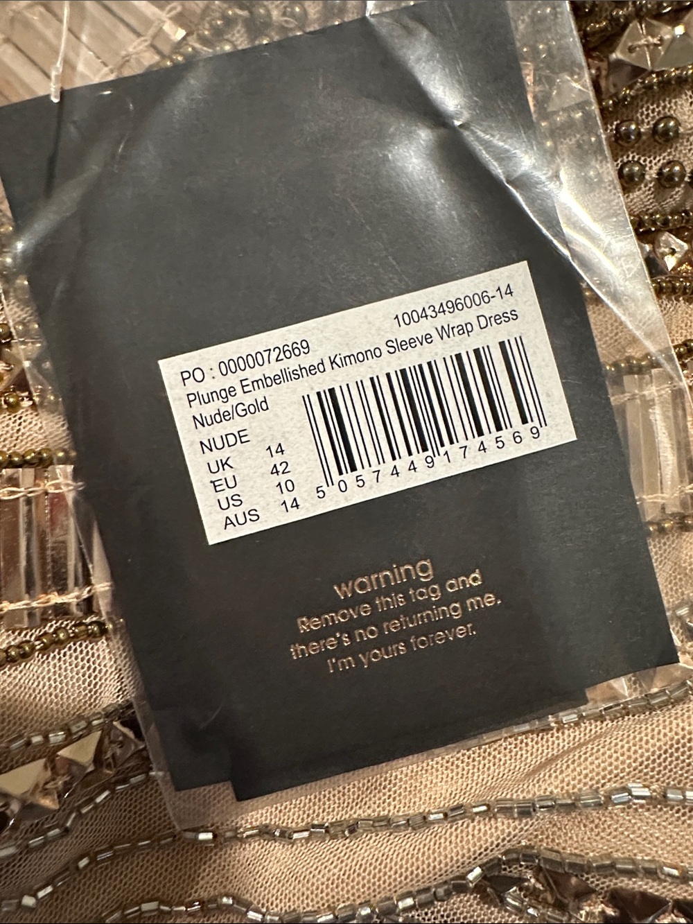 Missguided Embellished Kimono Gold Sequin Cape Sleeve Mini Dress - Picture 6 of 8